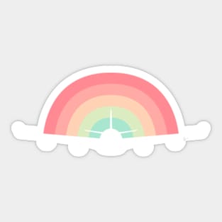 Rainbow Plane Sticker